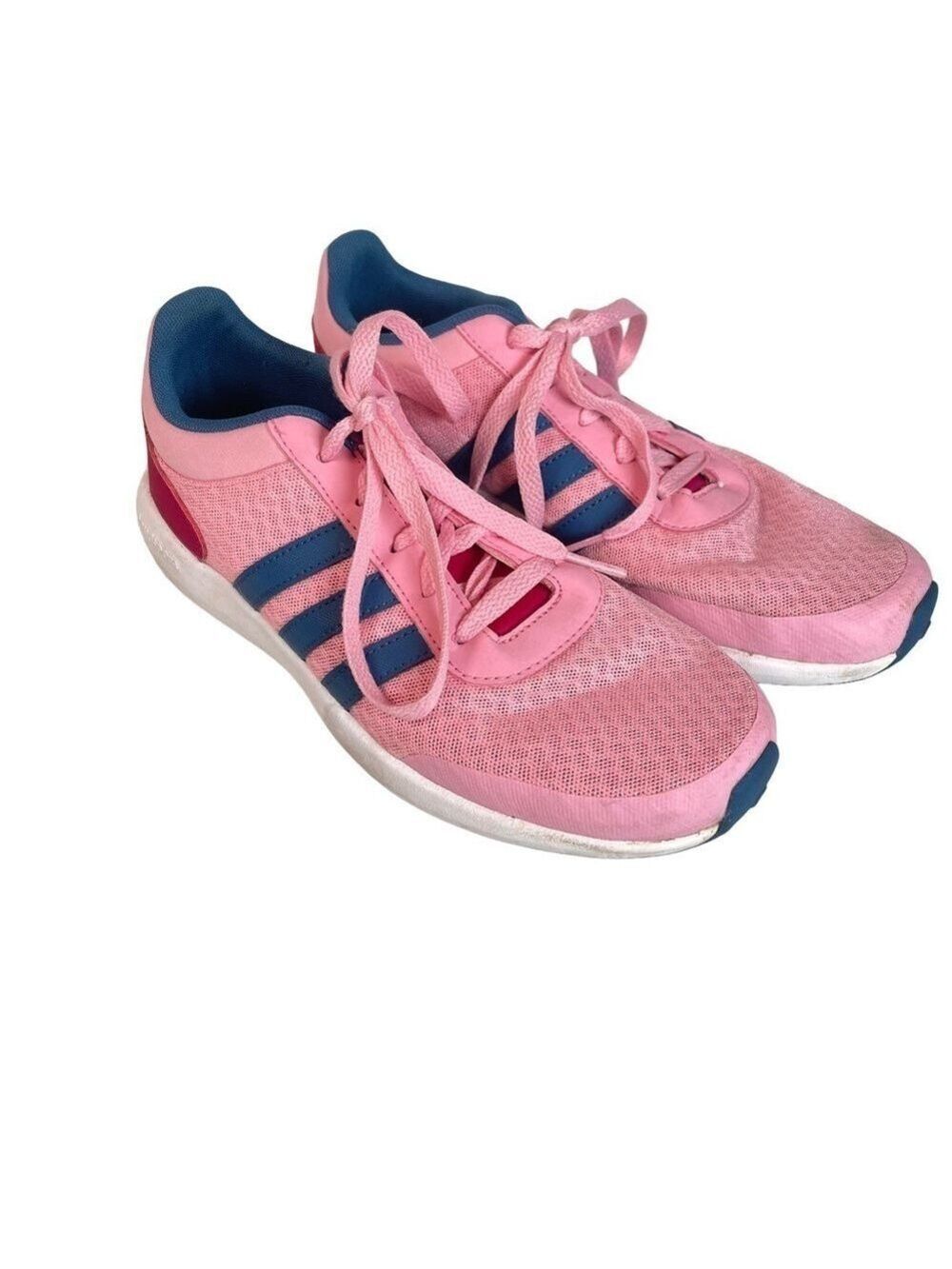 Adidas Cloudfoam Race Pink Mesh Running Sneakers Size 4.5 Athleisure